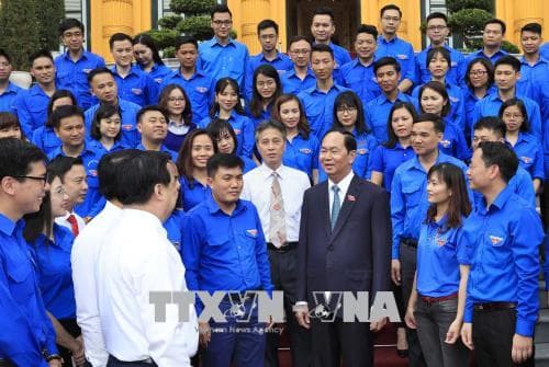 Chủ tịch nước Trần Đại Quang gặp mặt đại biểu thanh niên Khối các cơ quan Trung ương