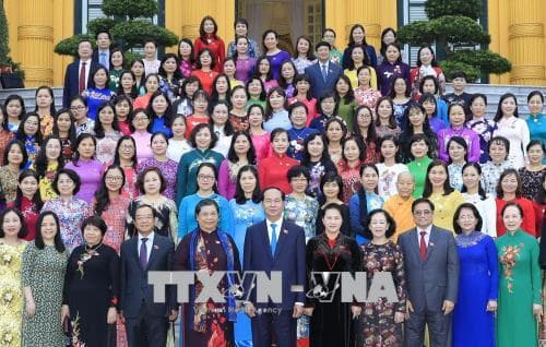 Chủ tịch nước Trần Đại Quang gặp mặt các nữ đại biểu Quốc hội khóa XIV