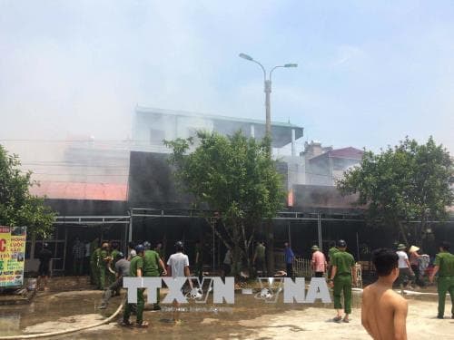 Thanh Hóa: Cháy chợ ở Nga Sơn, 5 ki ốt bị thiêu rụi