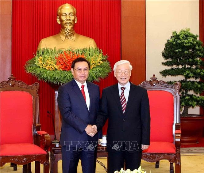 Tổng Bí thư Nguyễn Phú Trọng, Thủ tướng Nguyễn Xuân Phúc tiếp Đoàn UBTUMT Lào Xây dựng đất nước ​