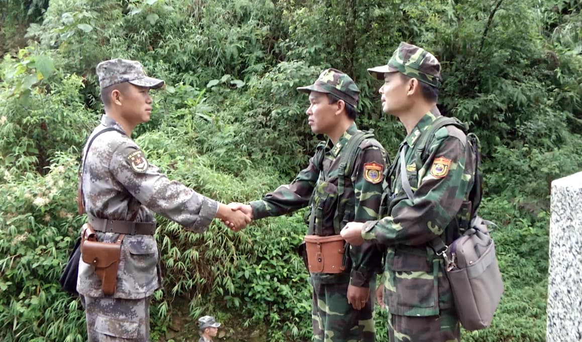 Đồn Biên phòng Pha Long tuần tra song phương với Tiểu đoàn BĐBP Nam Khê, Trung Quốc