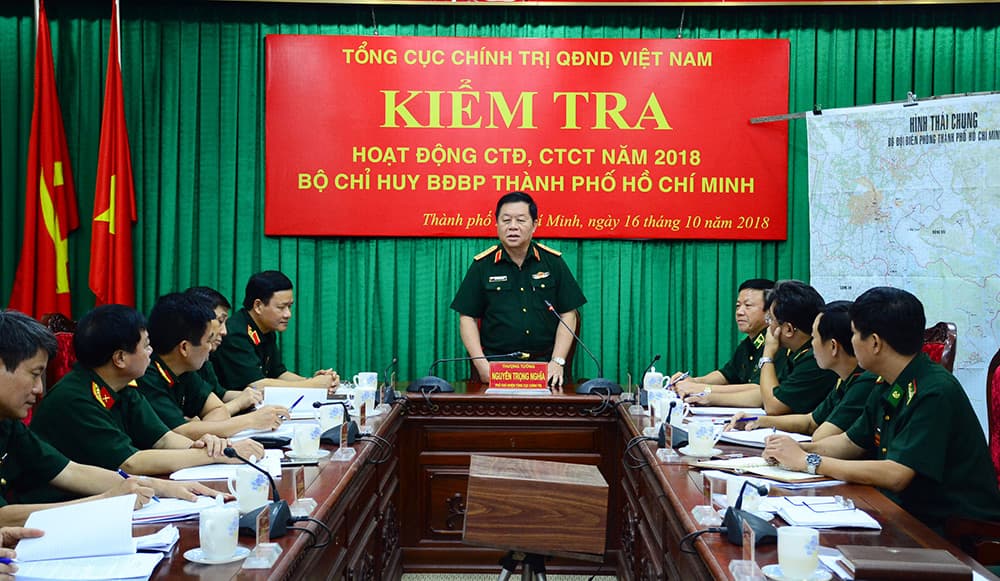 Thượng tướng Nguyễn Trọng Nghĩa thăm, kiểm tra tại Bộ đội Biên phòng TP Hồ Chí Minh