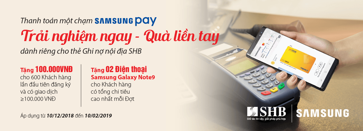 SHB hợp tác cùng Sam Sung đem đến nhiều ưu đãi cho chủ thẻ