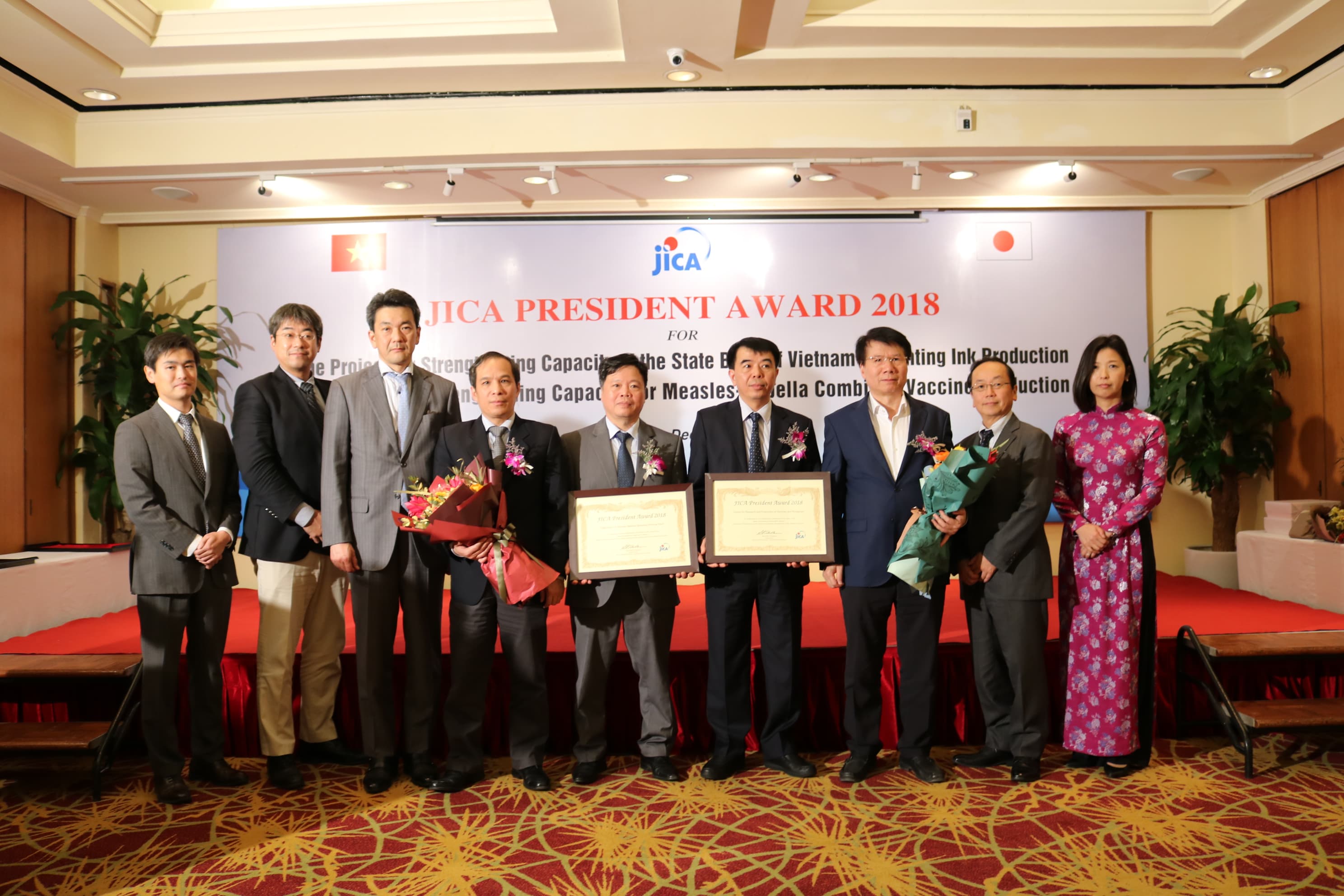 Trao Giải thưởng Chủ tịch JICA tặng các đơn vị Việt Nam