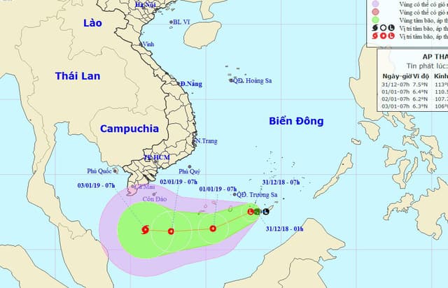 Vùng áp thấp có khả năng mạnh lên thành áp thấp nhiệt đới