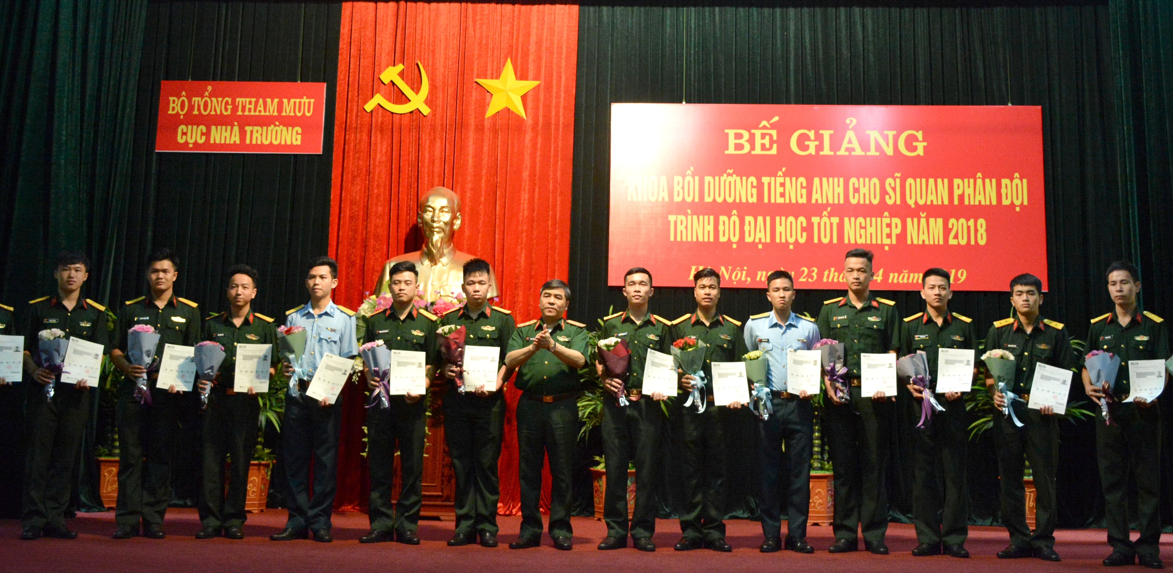Bế giảng khóa bồi dưỡng tiếng Anh cho sĩ quan phân đội trình độ đại học