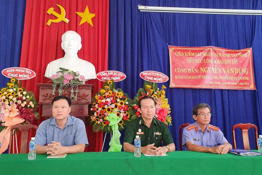 Viện KSND tỉnh Tây Ninh tổ chức công khai xin lỗi công dân Nguyễn Văn Dũng