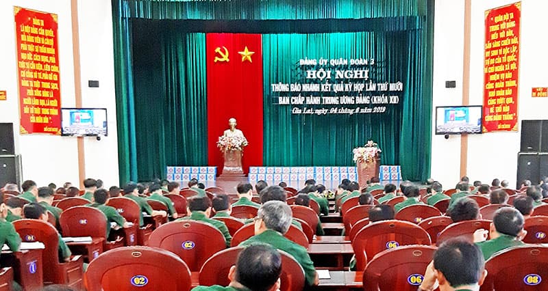 Đảng ủy Quân đoàn 3 thông báo nhanh kết quả Hội nghị lần thứ mười, Ban Chấp hành Trung ương Đảng khóa XII