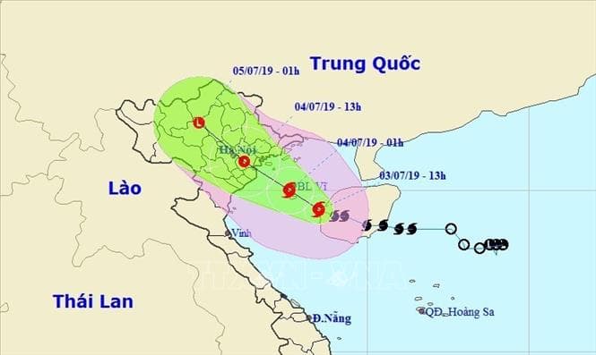 Bão số 2 giật cấp 10 sẽ đi vào đất liền các tỉnh từ Quảng Ninh đến Ninh Bình