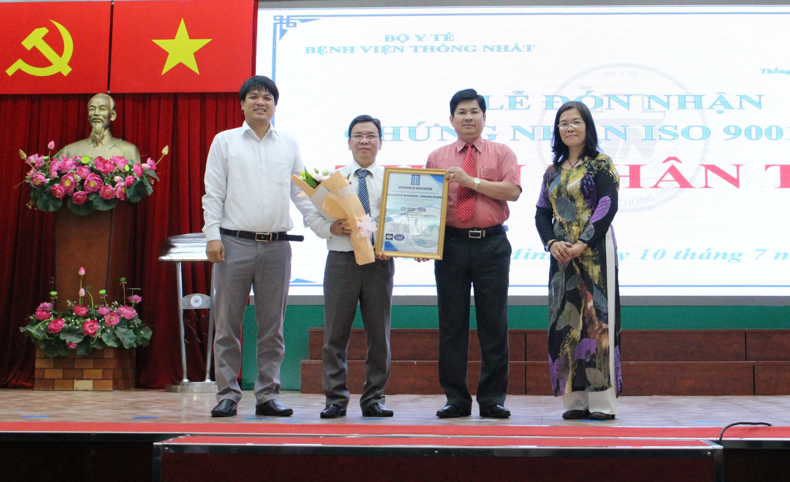 Bệnh viện đầu tiên có đơn vị thận nhân tạo đạt chứng nhận ISO 9001:2015