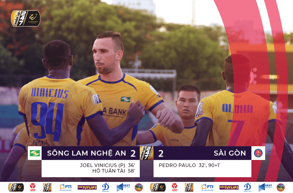Sông Lam Nghệ An đánh rơi chiến thắng ở phút cuối