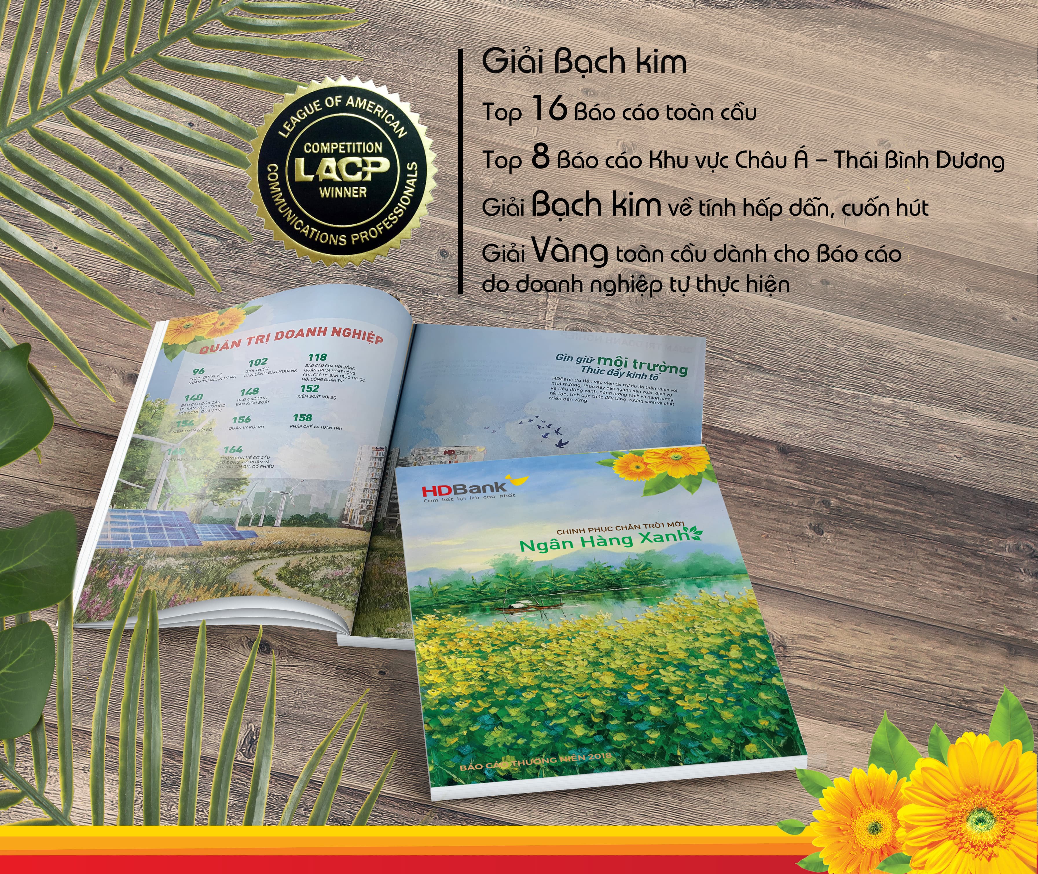 Báo cáo thường niên của HDBank vừa nhận giải thưởng Bạch kim quốc tế