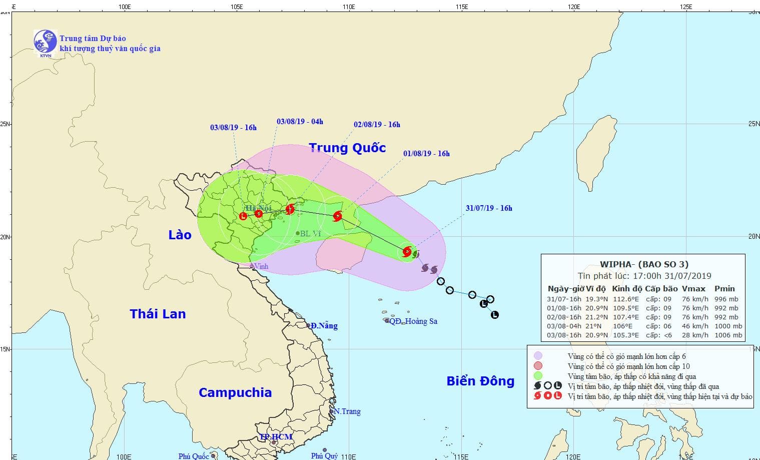 Triển khai các phương án ứng phó bão số 3
