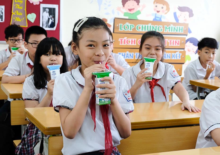 Hà Nội tham gia chương trình Sữa học đường đạt tỷ lệ 87,7%