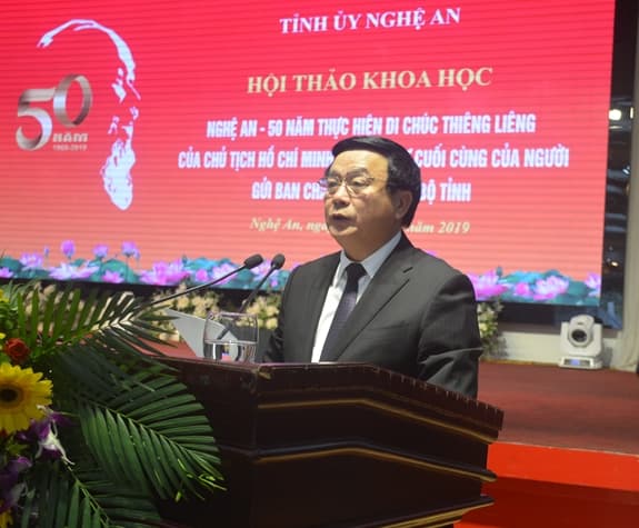Nghệ An tổ chức Hội thảo khoa học 50 năm thực hiện Di chúc thiêng liêng của Chủ tịch Hồ Chí Minh