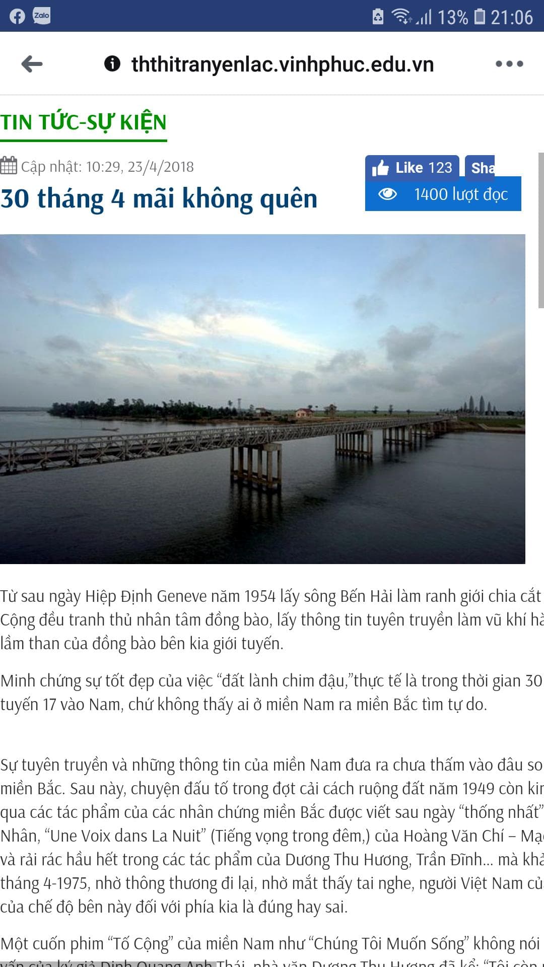 Làm rõ việc xuyên tạc lịch sử trên website của Trường Tiểu học thị trấn Yên Lạc