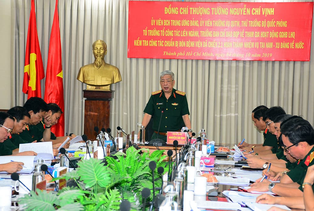 Thượng tướng Nguyễn Chí Vịnh thăm, làm việc tại Bệnh viện Quân y 175 về các bệnh viện dã chiến cấp 2