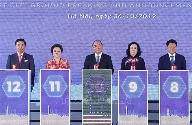 Thủ tướng Chính phủ dự lễ Động thổ và công bố dự án thành phố thông minh tại Đông Anh, Hà Nội