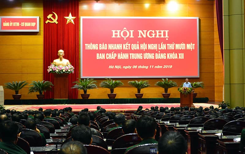 Đảng ủy Bộ Tổng Tham mưu - Cơ quan Bộ Quốc phòng thông báo nhanh kết quả Hội nghị Trung ương 11 (khóa XII)