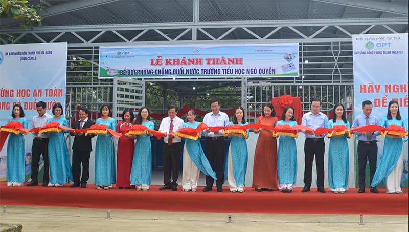 Khánh thành bể bơi phòng chống đuối nước cho học sinh vùng lũ