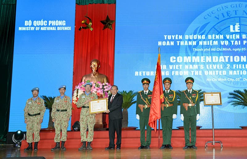Tuyên dương Bệnh viện Dã chiến cấp 2 số 1 của Việt Nam hoàn thành nhiệm vụ gìn giữ hòa bình Liên hợp quốc tại Nam Sudan