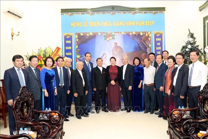 Chủ tịch Quốc hội Nguyễn Thị Kim Ngân chúc mừng Giáng sinh tại Trung ương Ủy ban Đoàn kết Công giáo Việt Nam