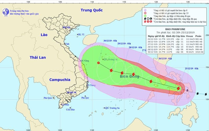 Theo dõi diễn biến bão Phanfone để chủ động biện pháp ứng phó kịp thời