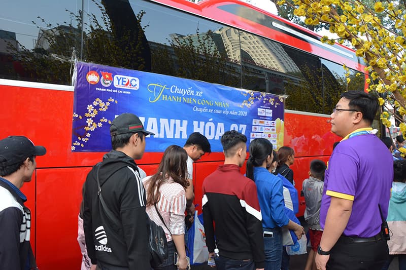 TP Hồ Chí Minh: Đưa gần 1.500 thanh niên công nhân về quê đón Tết
