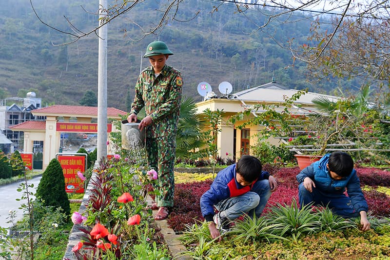 Sắc màu rực rỡ ở Đồn Biên phòng Tả Gia Khâu