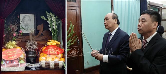 Thủ tướng Nguyễn Xuân Phúc dâng hương tưởng nhớ Chủ tịch Hồ Chí Minh tại Di tích Nhà 67