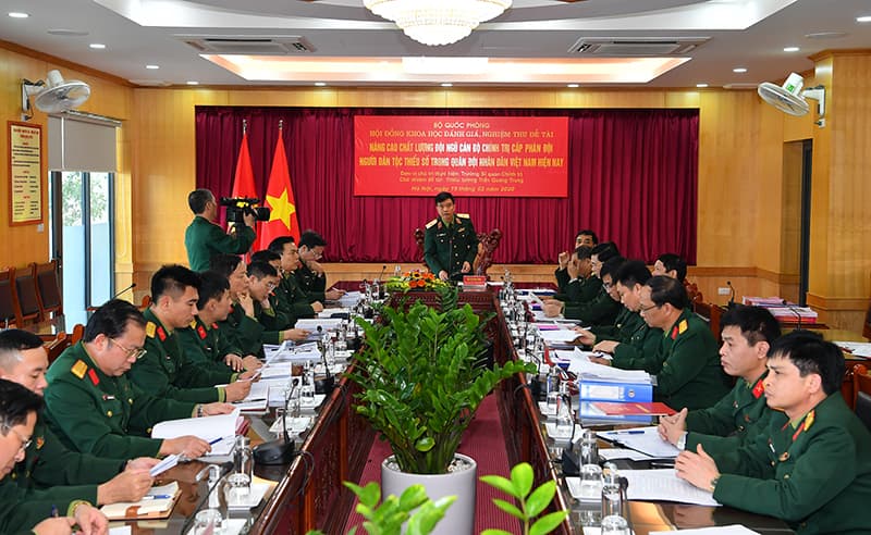 Bộ Quốc phòng nghiệm thu đề tài về nâng cao chất lượng đội ngũ cán bộ chính trị người dân tộc thiểu số