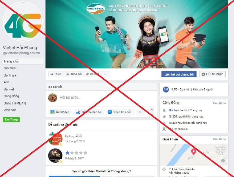 Viettel gỡ bỏ 186 trang fanpage mạo danh trên Facebook