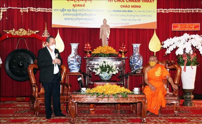 Đồng chí Trương Hòa Bình chúc Tết cổ truyền Khmer Chol Chnam Thmay