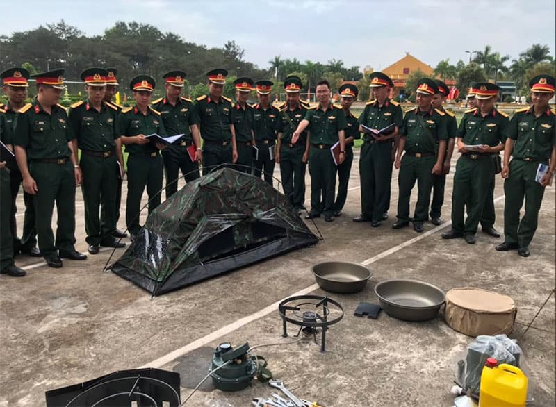 Đoàn An Lão tập huấn sử dụng thử nghiệm bộ bếp dầu cấp trung đội K19 và lều cá nhân