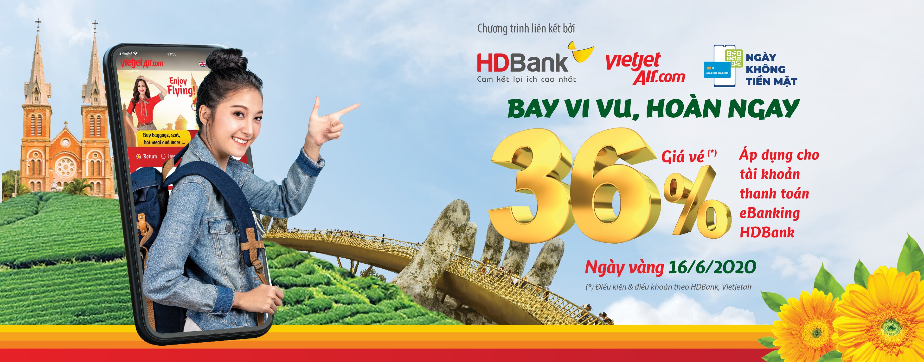 “Thanh toán ngay-Hoàn tiền bay” cùng HDbank