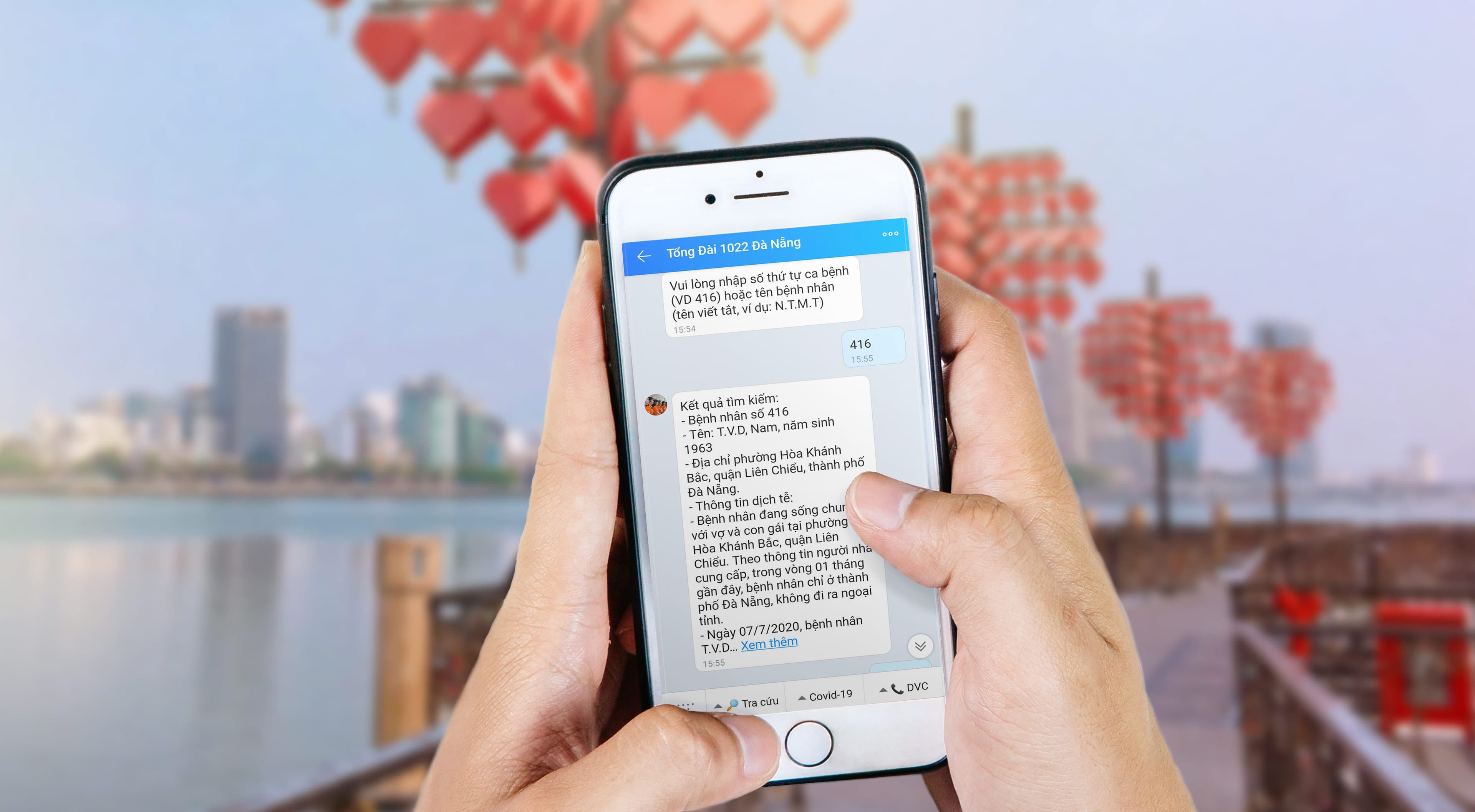 Đà Nẵng: Tra cứu hành trình bệnh nhân Covid-19 trên Zalo
