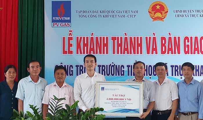 PV GAS tài trợ 4 tỷ đồng xây dựng Trường Tiểu học Trực Khang, tỉnh Nam Định