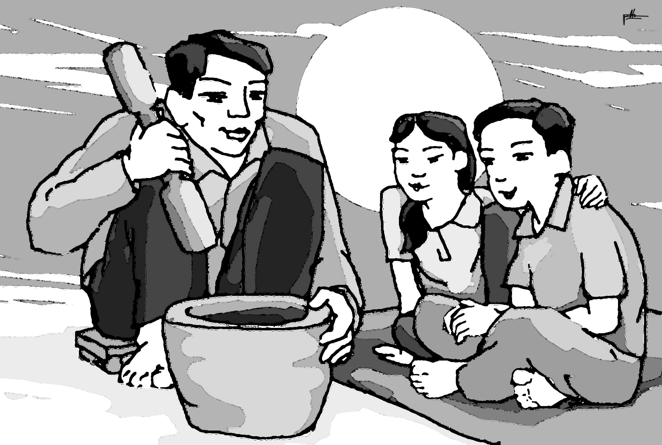 Rộn tiếng giã cốm dưới đêm trăng