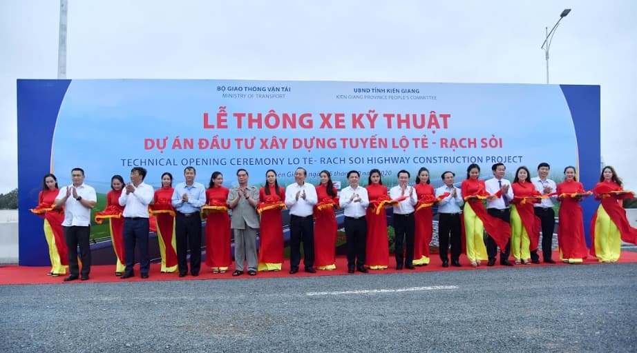 Kiên Giang: Thông xe kỹ thuật tuyến cao tốc Lộ Tẻ - Rạch Sỏi