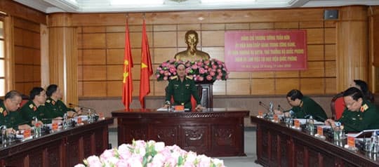 Thượng tướng Trần Đơn thăm và làm việc tại Học viện Quốc phòng