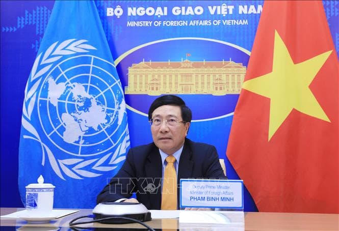 Phó thủ tướng, Bộ trưởng Ngoại giao Phạm Bình Minh tham dự Phiên thảo luận trực tuyến cấp cao của Hội đồng Bảo an Liên hợp quốc