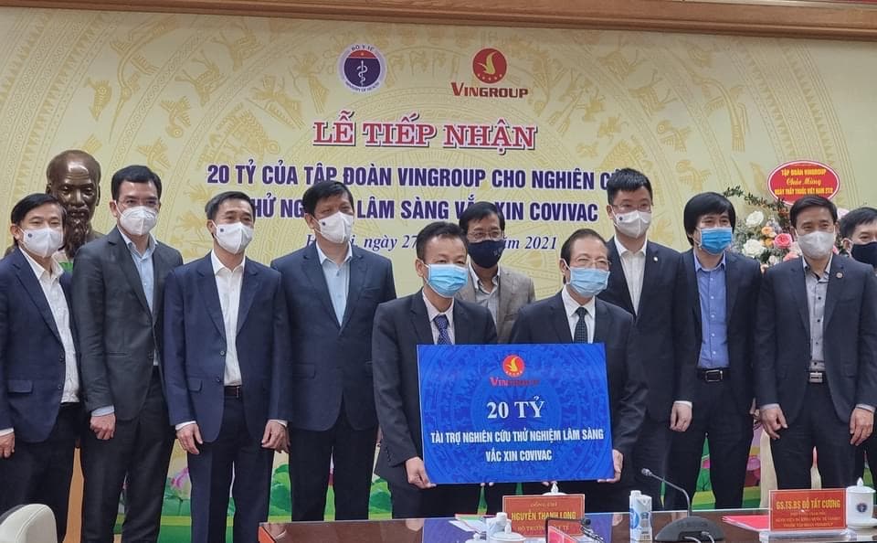 ​Bộ Y tế tiếp nhận tài trợ nghiên cứu thử nghiệm lâm sàng vaccine Covid-19 "Made in Việt Nam"