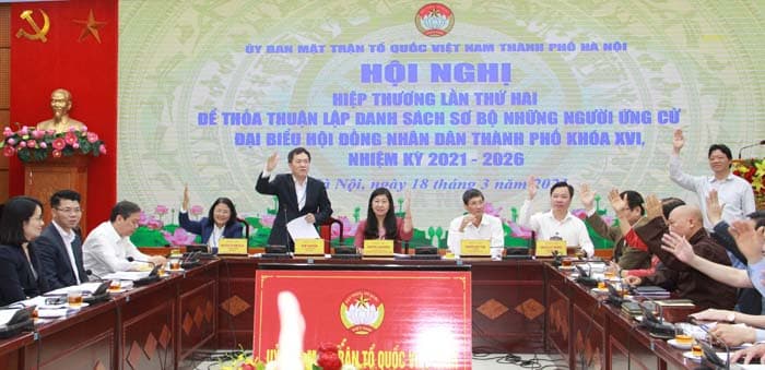 Thông qua danh sách sơ bộ 188 ứng cử viên đại biểu HĐND Thành phố Hà Nội khóa XVI