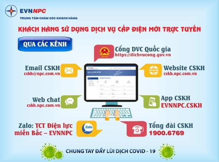Khuyến nghị khách hàng sử dụng dịch vụ điện, cấp điện mới trực tuyến