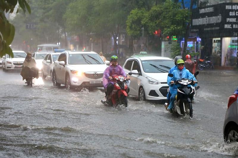Các tỉnh Bắc Bộ, Nam Trung Bộ và Nam Bộ có mưa dông