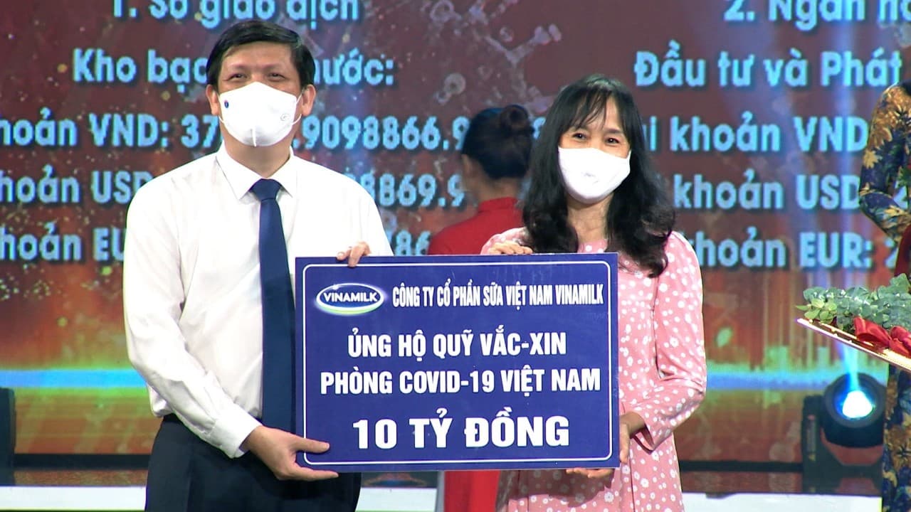 Vinamilk ủng hộ 10 tỷ đồng cho Quỹ vaccine phòng, chống Covid-19