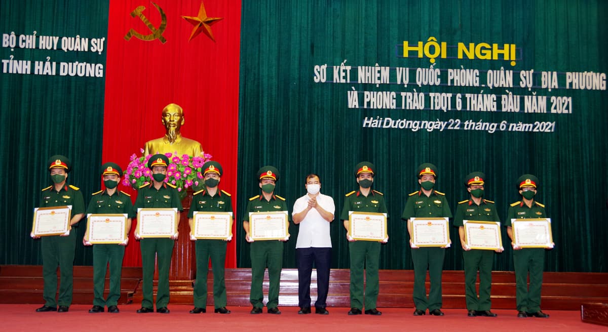 Bộ CHQS tỉnh Hải Dương sơ kết công tác quốc phòng, quân sự địa phương 6 tháng đầu năm 2021
