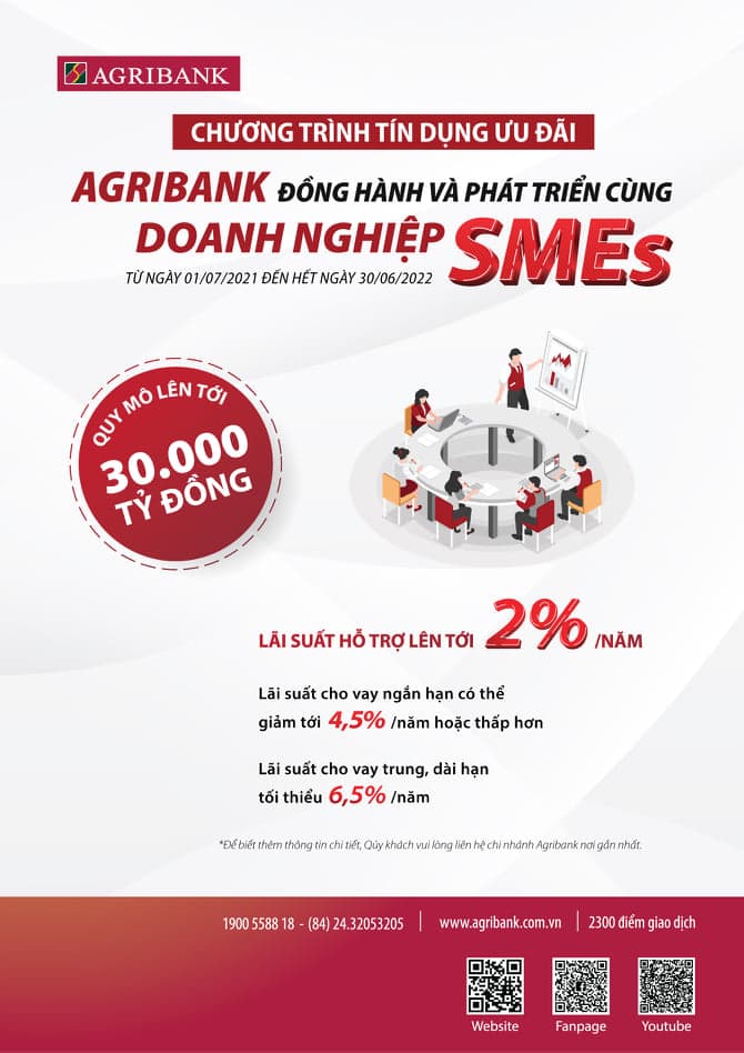 Agribank tiếp tục dành 30.000 tỷ đồng đồng hành cùng doanh nghiệp SMEs