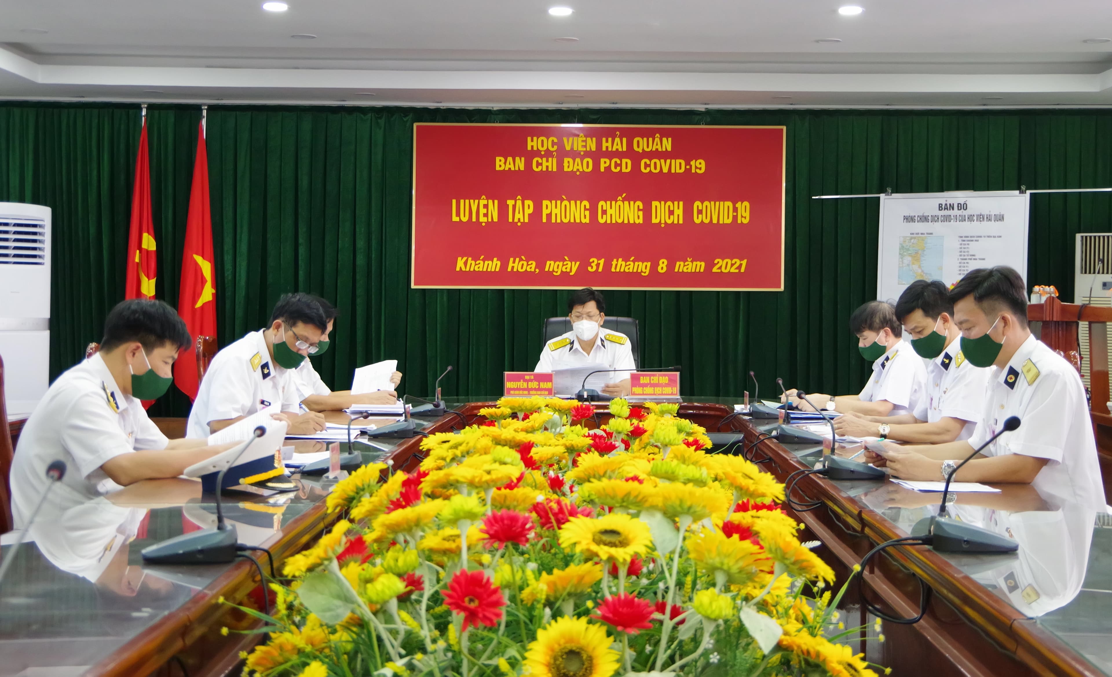 Học viện Hải quân luyện tập các phương án phòng, chống dịch Covid-19