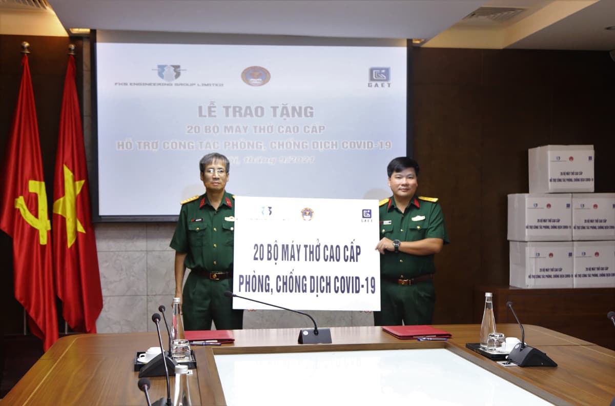 Tổng Công ty Kinh tế kỹ thuật công nghiệp quốc phòng (GAET) hỗ trợ phòng, chống dịch 20 máy thở